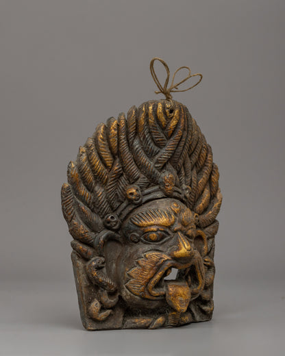 Handcrafted Buddhist Wrathful Deity Mask | A Tantric Protector