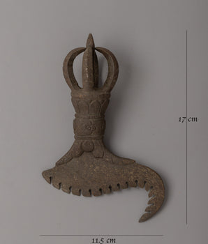 Hand-Carved Buddhist Kartika Knife | Sacred Vajrayana Ritual Tool