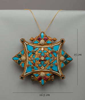 Gold-Plated Tibetan Ghau Locket | Sacred Buddhist Prayer Amulet