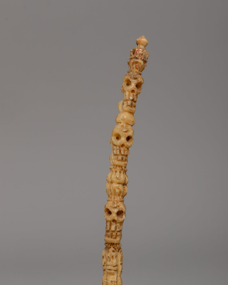 Handcrafted Phurba with Stand | A Buffalo Bone Tibetan Ritual Dagger