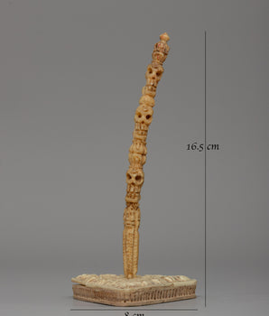 Handcrafted Phurba with Stand | A Buffalo Bone Tibetan Ritual Dagger