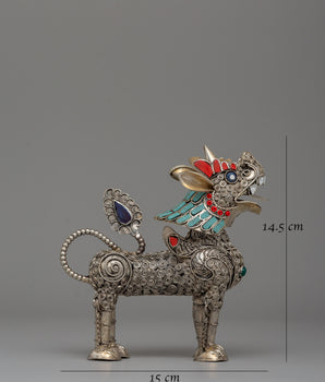 Handcrafted Pair of Lion Statues | Protection Symbols for Home and Office Spaces