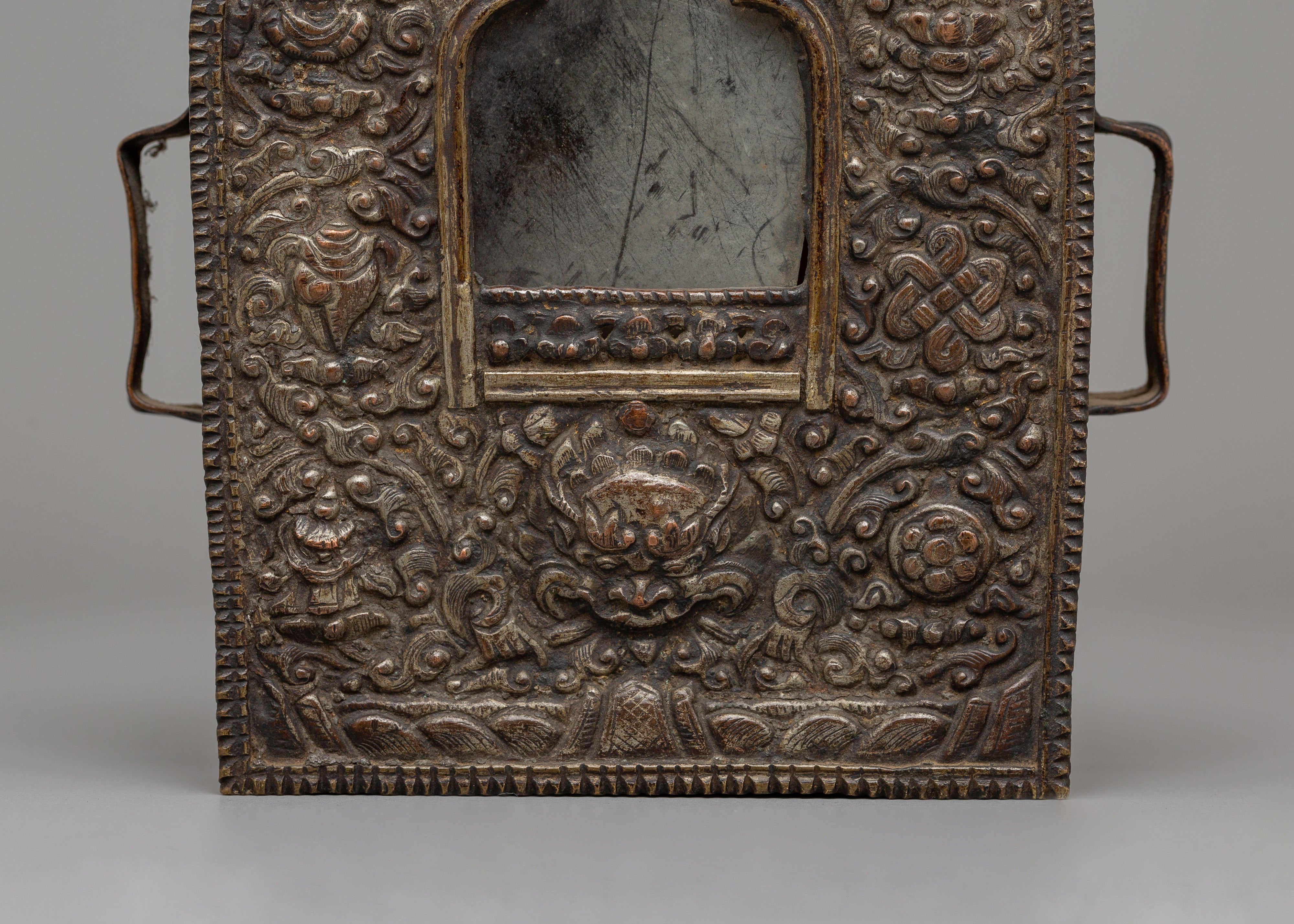 Traditional Tibetan Copper Ghau | Sacred Prayer Box for Protection & Spiritual Growth