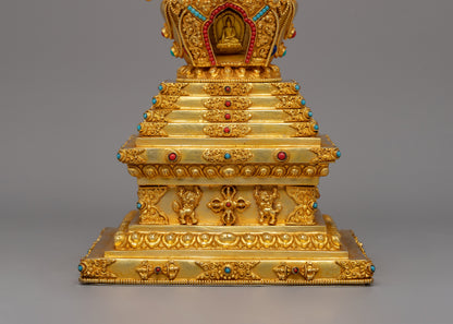 Machine Made Buddha Stupa | Religious Artifact for Home or Office