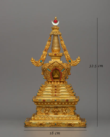 Machine Made Buddha Stupa | Religious Artifact for Home or Office