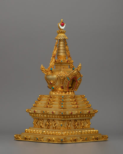 Machine Made Buddha Stupa | Religious Artifact for Home or Office