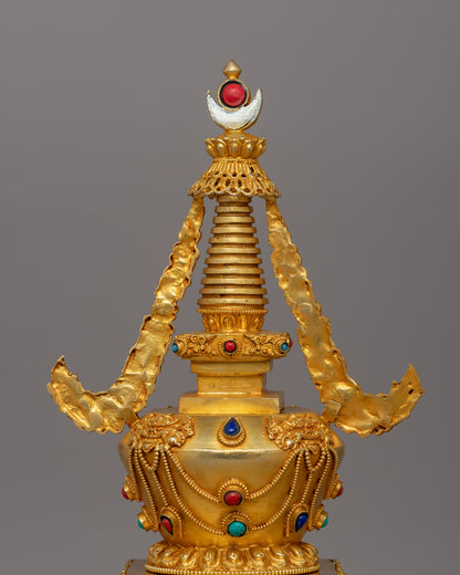 Machine Made Buddha Stupa | Religious Artifact for Home or Office