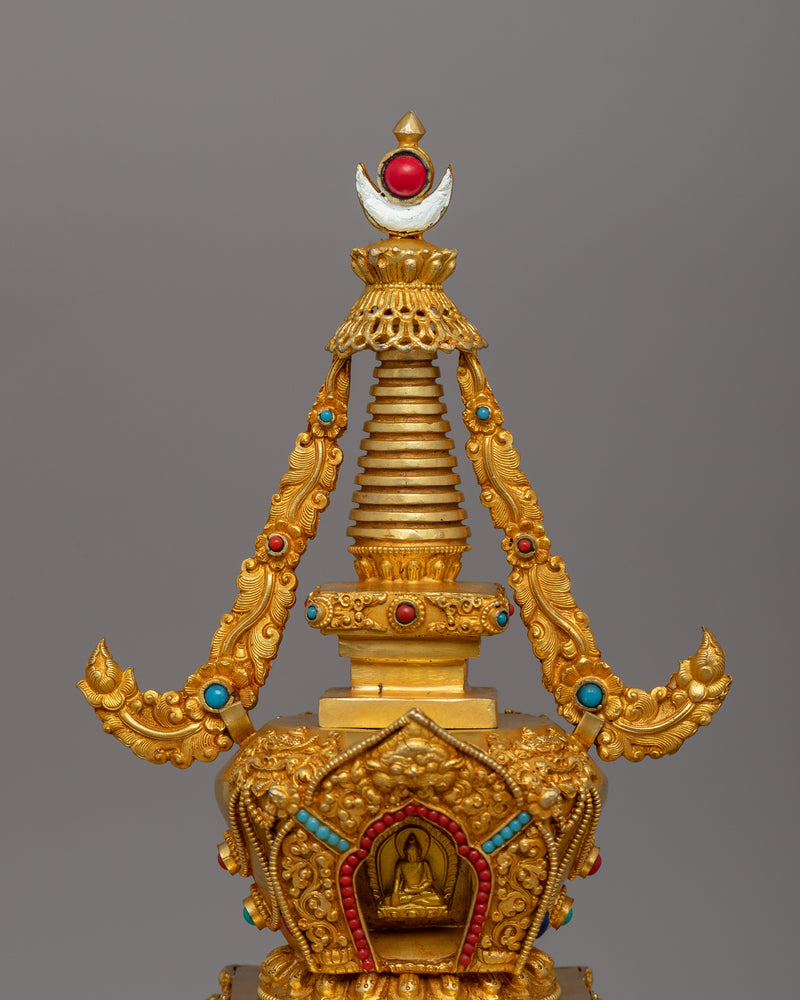 Machine Made Buddha Stupa | Religious Artifact for Home or Office