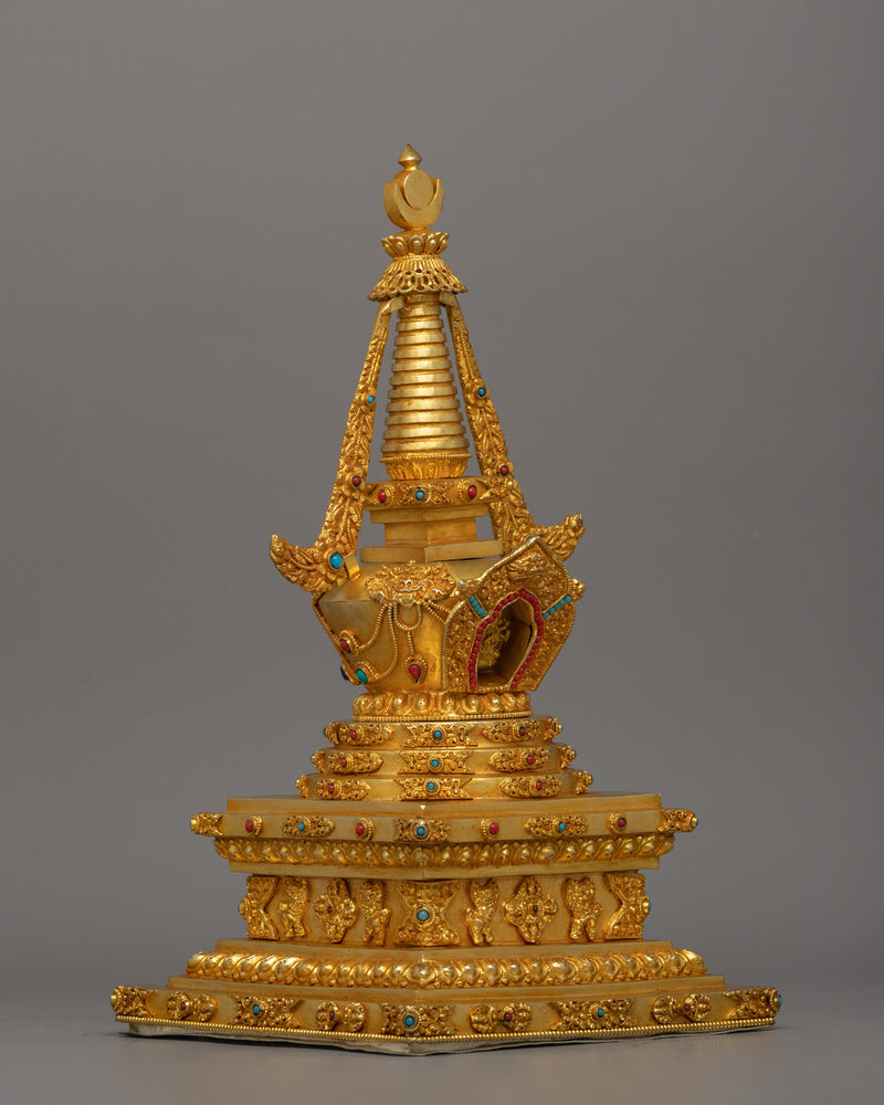 Machine-Made Namgyalma Stupa Statue | Traditional Buddhist Symbol for Meditation and Blessings