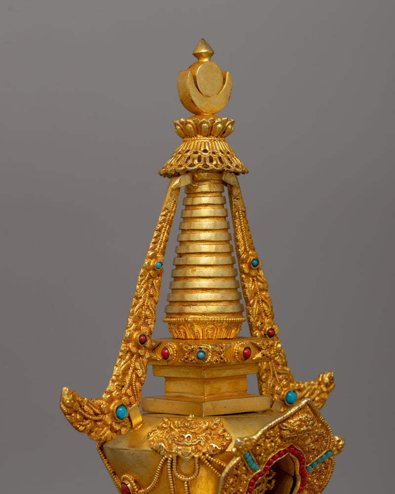 Machine-Made Namgyalma Stupa Statue | Traditional Buddhist Symbol for Meditation and Blessings