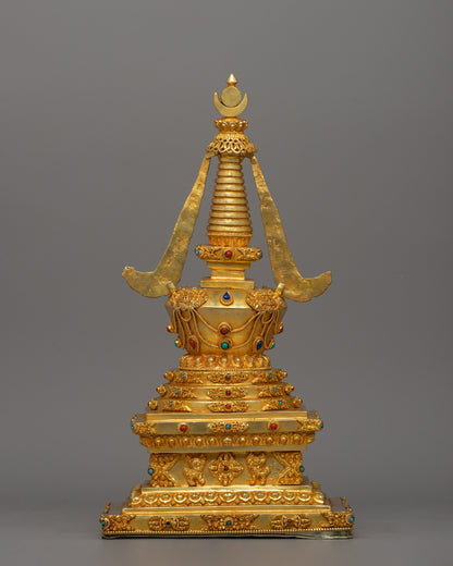 Machine-Made Namgyalma Stupa Statue | Traditional Buddhist Symbol for Meditation and Blessings