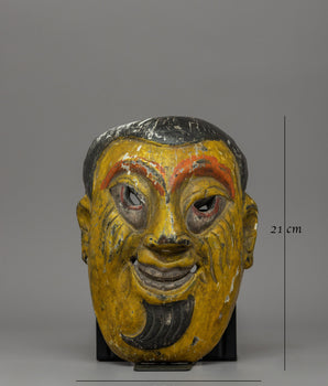 Handcrafted Wooden Mask | Traditional Wooden Mask for Rituals Decor