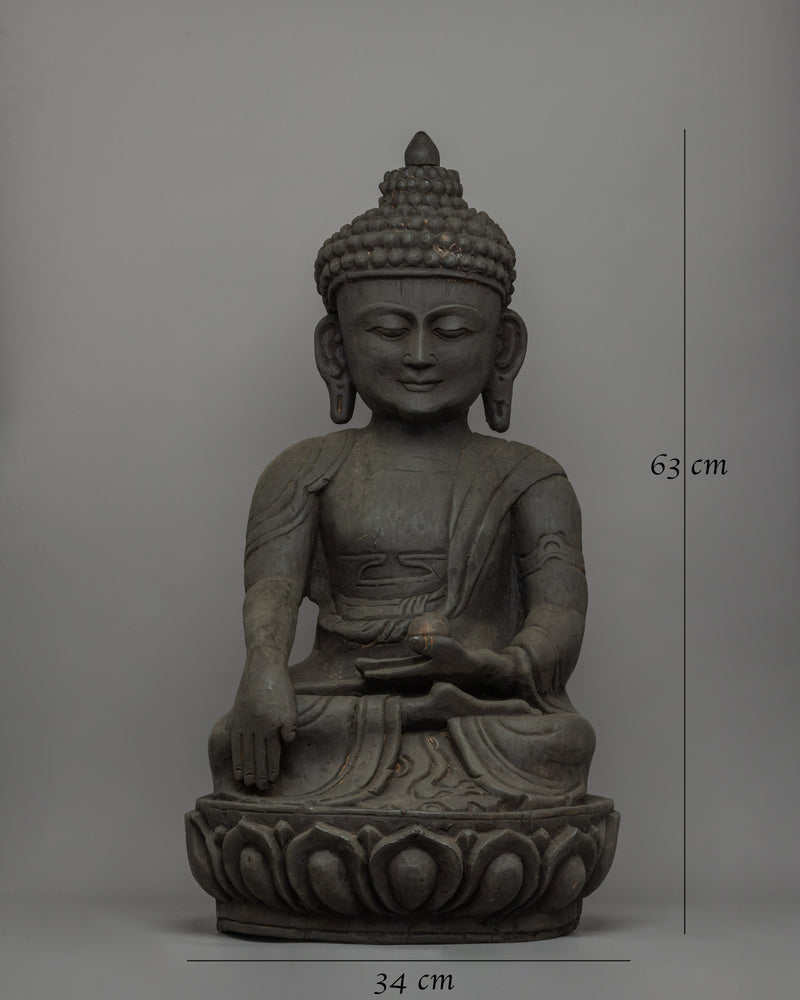 Wooden Shakyamuni Buddha Statue | Bring Serenity and Wisdom into Your Space