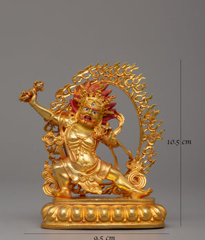 Gold Plated Vajrapani Statue | Handcrafted Buddhist Protector Deity
