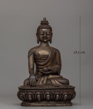 Iron Shakyamuni Buddha Statue | Traditional Buddhist Sculpture for Spiritual Practices
