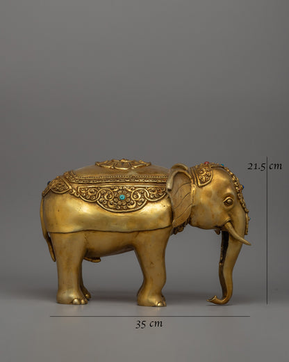 Pair of Copper Elephant Statue | Perfect Symbolic Decor for Home & Meditation Spaces