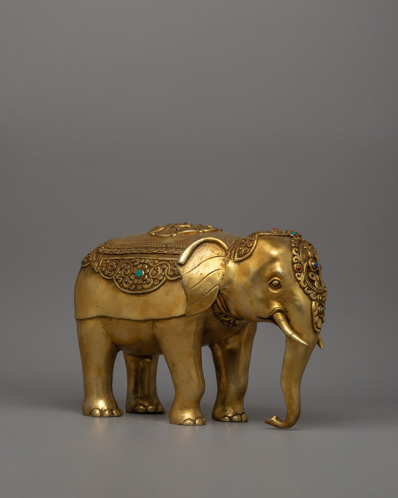 Pair of Copper Elephant Statue | Perfect Symbolic Decor for Home & Meditation Spaces