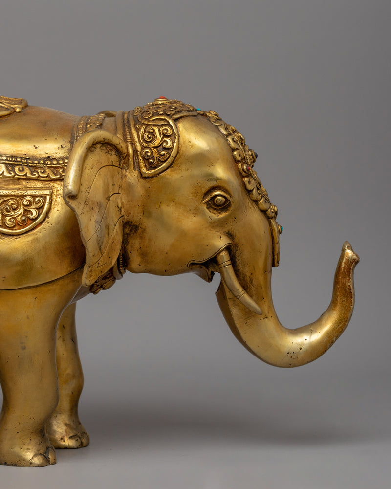 Pair of Copper Elephant Statue | Perfect Symbolic Decor for Home & Meditation Spaces