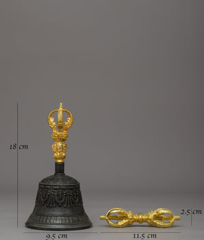 Bell and Vajra Sacred Items for Altar | Religious Dharma Artwork