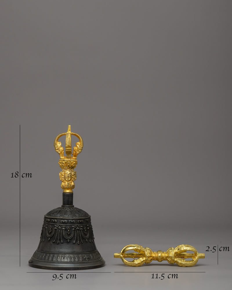 Bell and Vajra Sacred Items for Altar | Religious Dharma Artwork