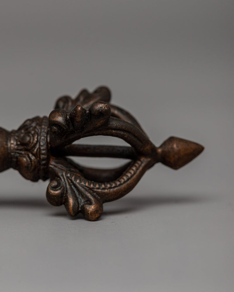 Ritual Tool Oxidized Copper Vajra | Tibetan Buddhist Dorje