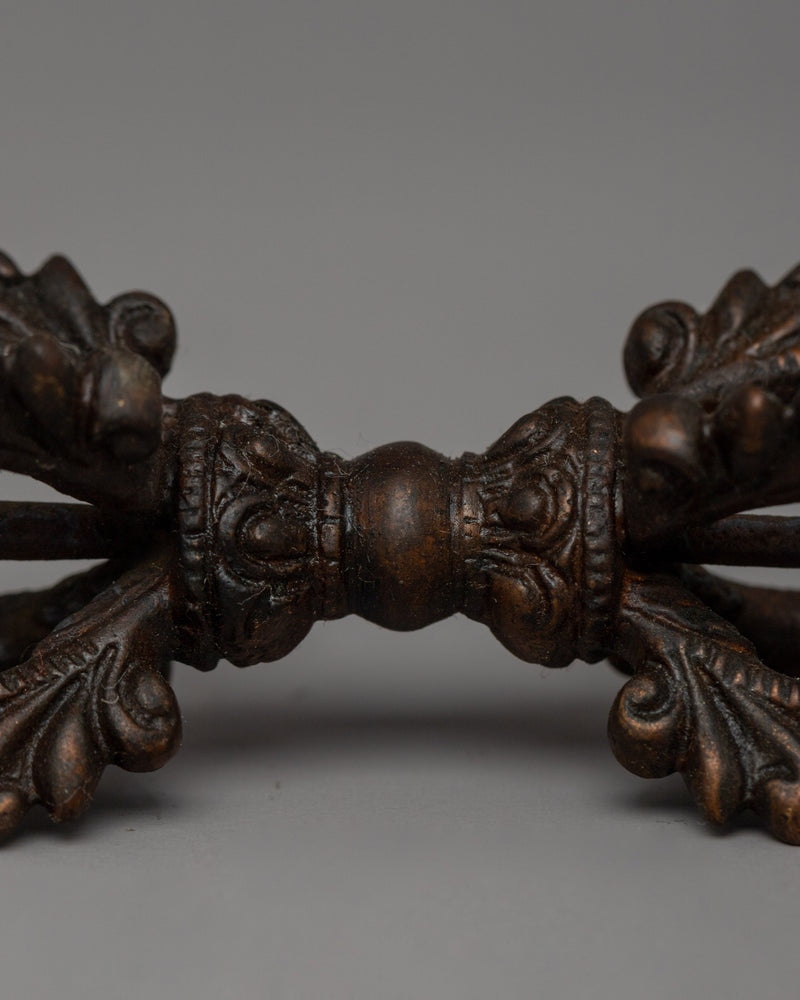 Ritual Tool Oxidized Copper Vajra | Tibetan Buddhist Dorje