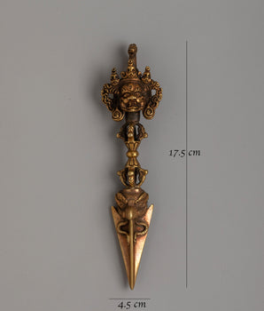 Tibetan Copper Phurba Kila | Ritual Buddhist Dagger