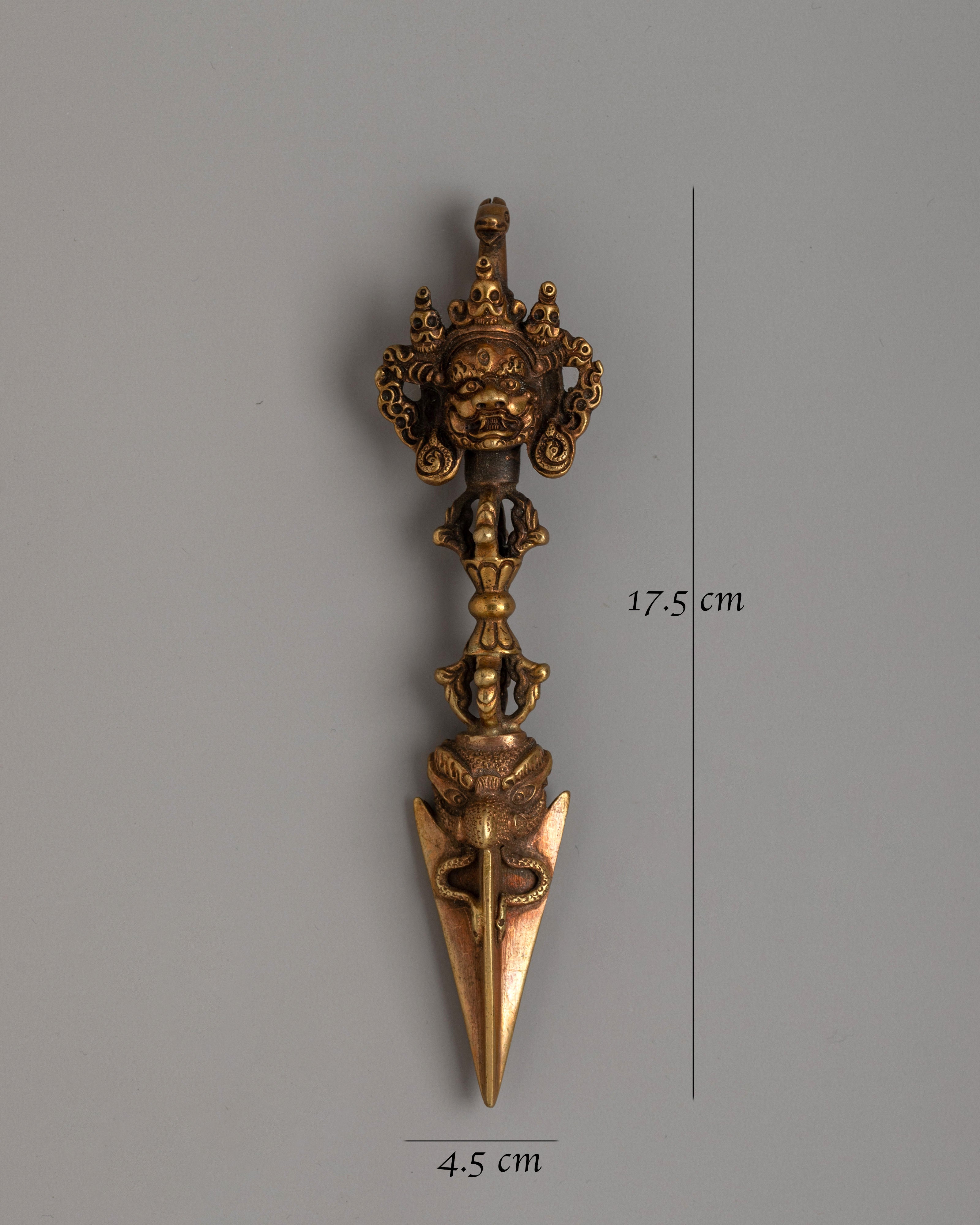Tibetan Copper Phurba Kila | Ritual Buddhist Dagger