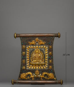 Amitayus Metal Thangka | A sacred Tibetan Buddhist wall art piece