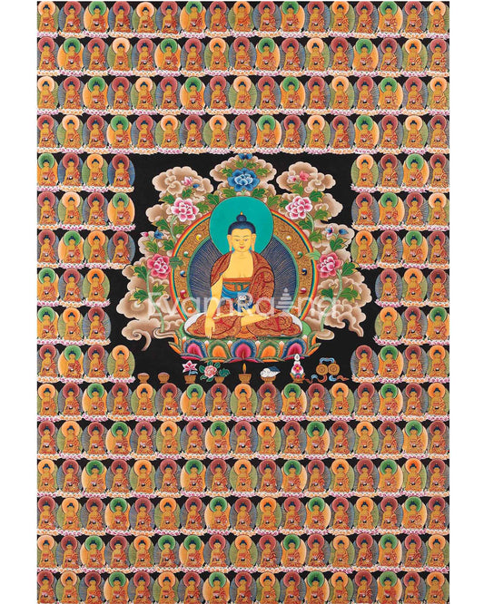 108 Seated Buddha Thangka | Yoga Meditation Canvas Art for your Peace and wellbeing