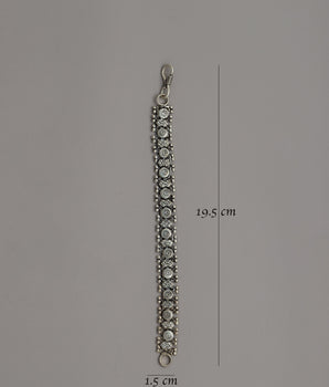 19.5 cm White Metal Bracelet | Handcrafted Himalayan Jewelry