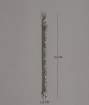 21 cm White Metal Bracelet | Lightweight Ethnic Jewelry