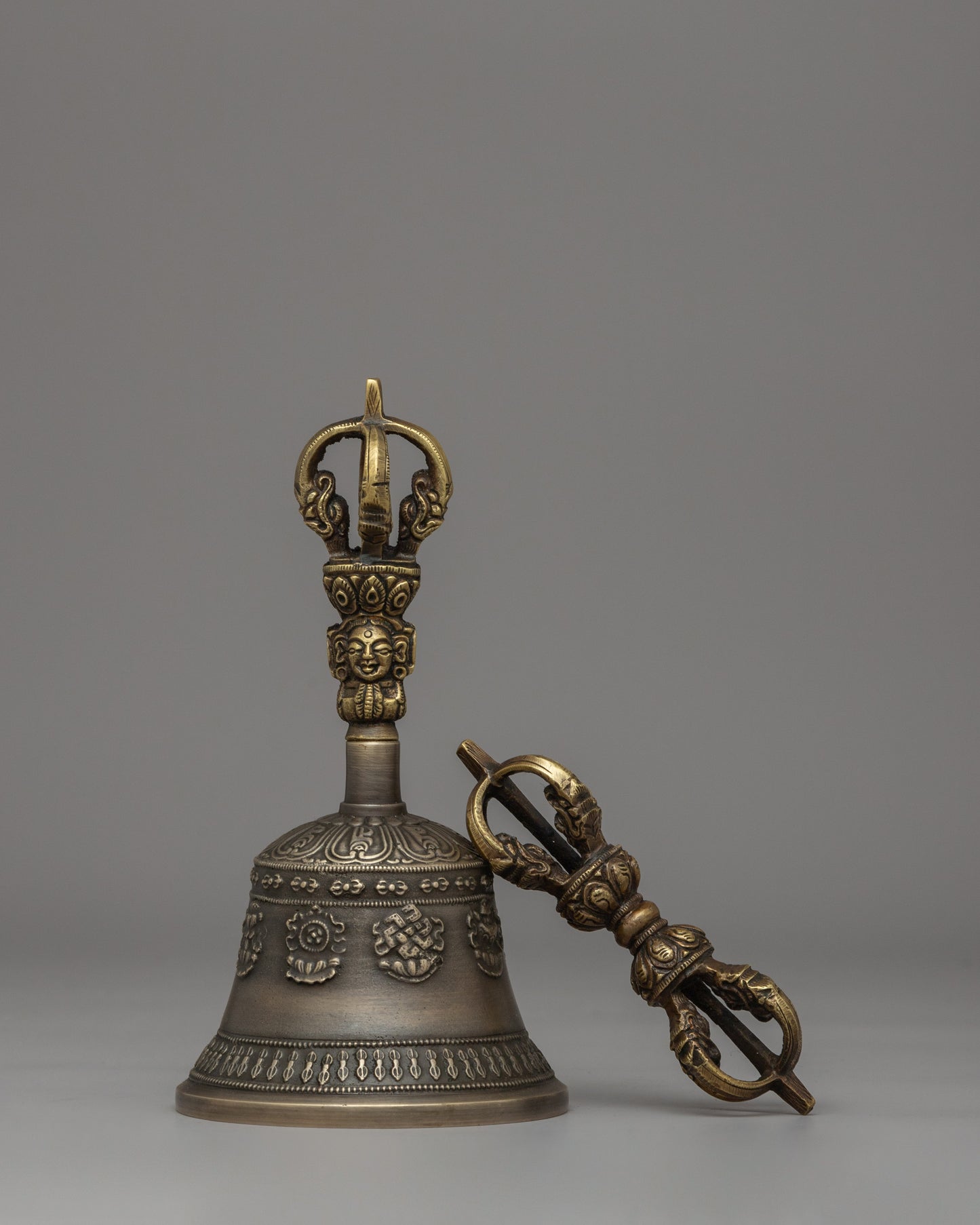 Bronze Body Vajra and Bell Set | Himalayan Buddhist Ritual Instruments