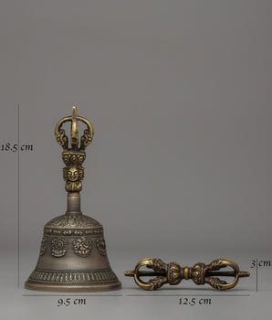 Bronze Body Vajra and Bell Set | Himalayan Buddhist Ritual Instruments