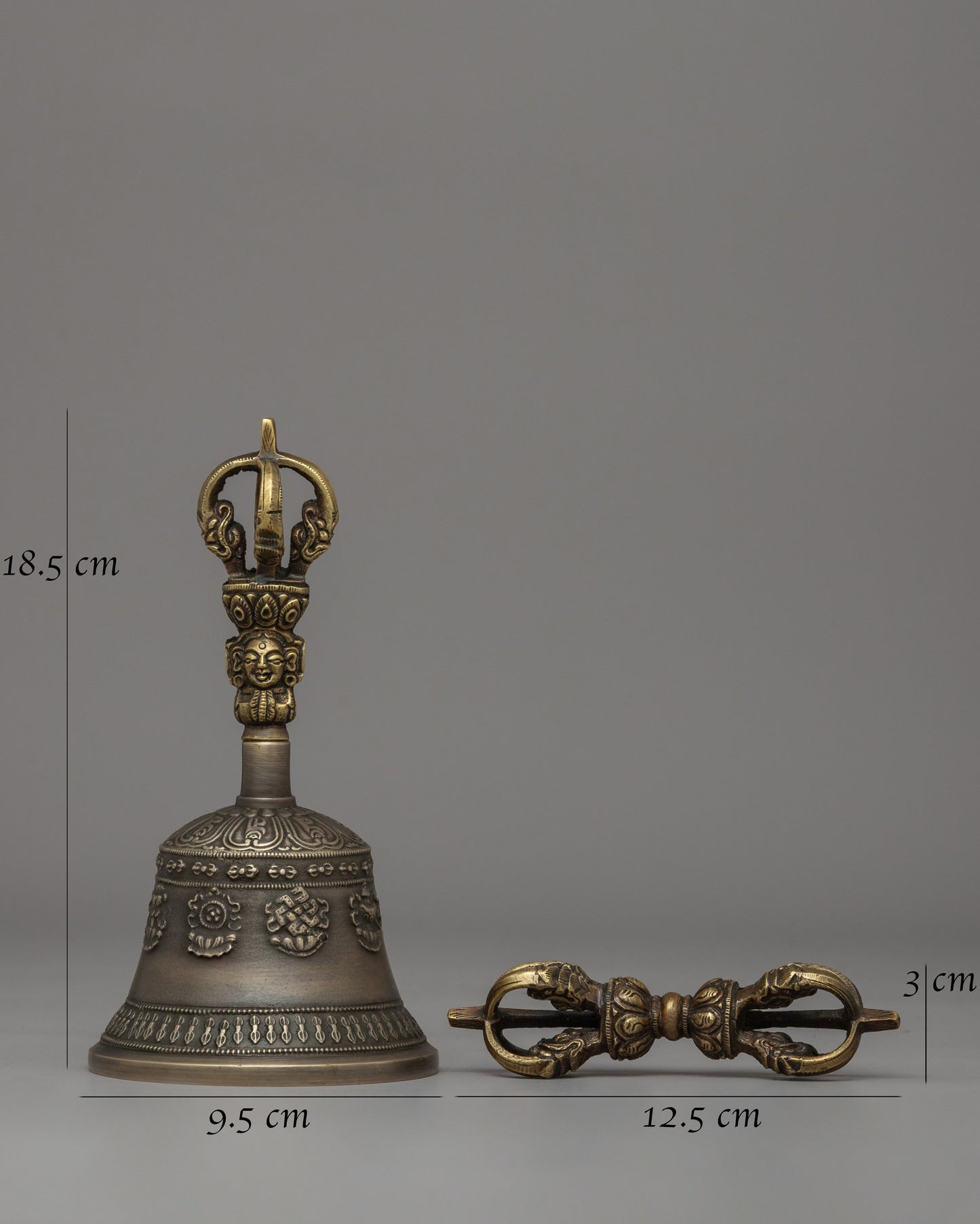 Bronze Body Vajra and Bell Set | Himalayan Buddhist Ritual Instruments