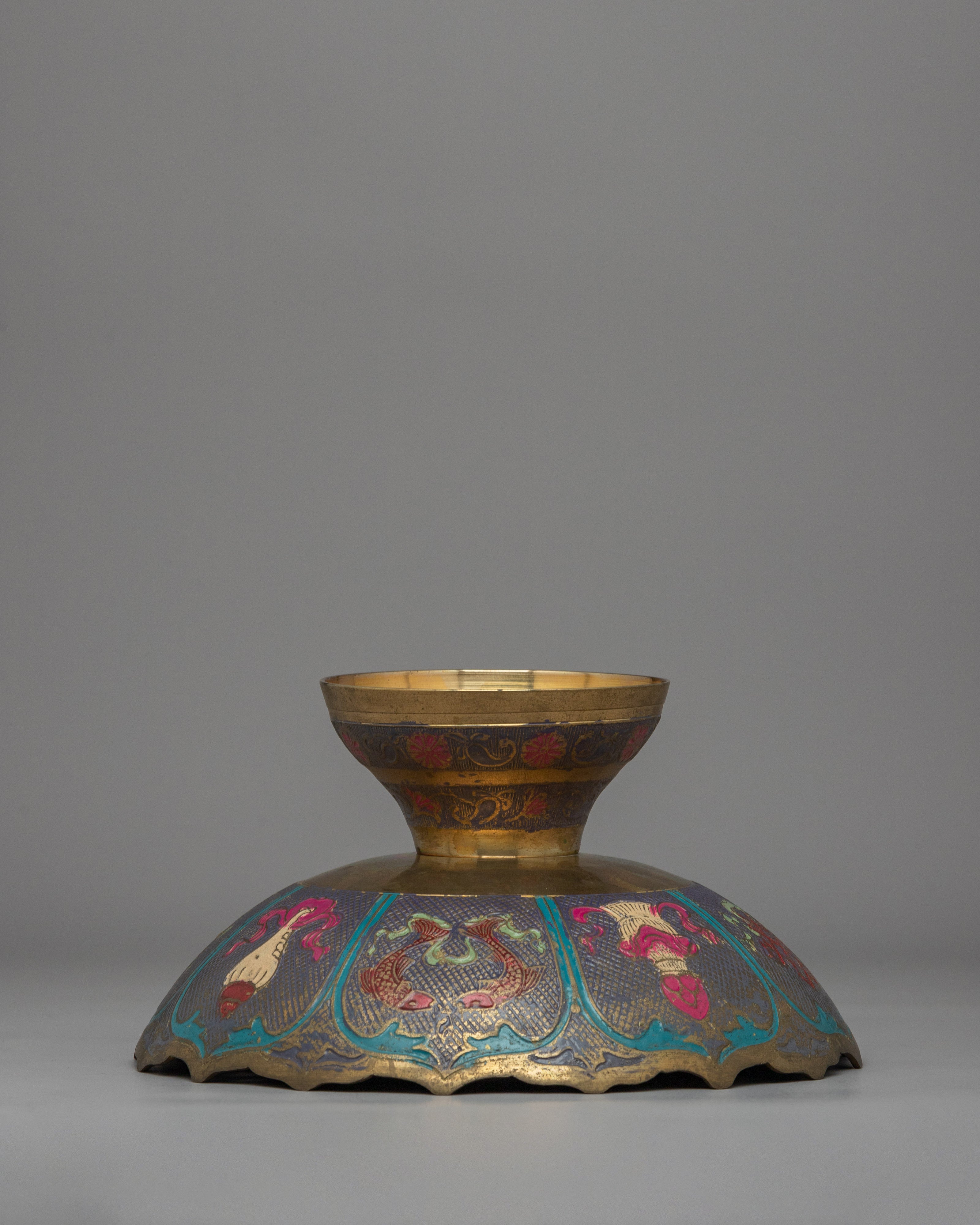 Himalayan Ritual Food Tray | Sacred Buddhist Offering Plate