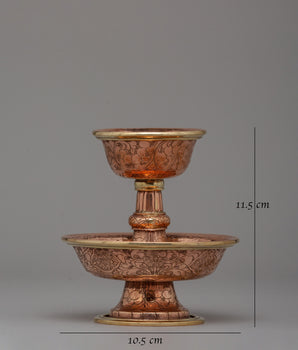Handmade Copper Serkyem Offering | Tibetan Ritual Item