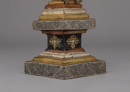 27.5cm Tibetan Dharma Stupa | A Sacred Symbol of Blessings