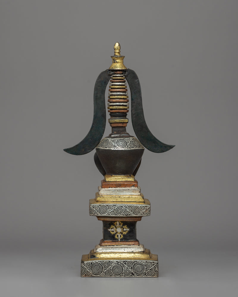 27.5cm Tibetan Dharma Stupa | A Sacred Symbol of Blessings