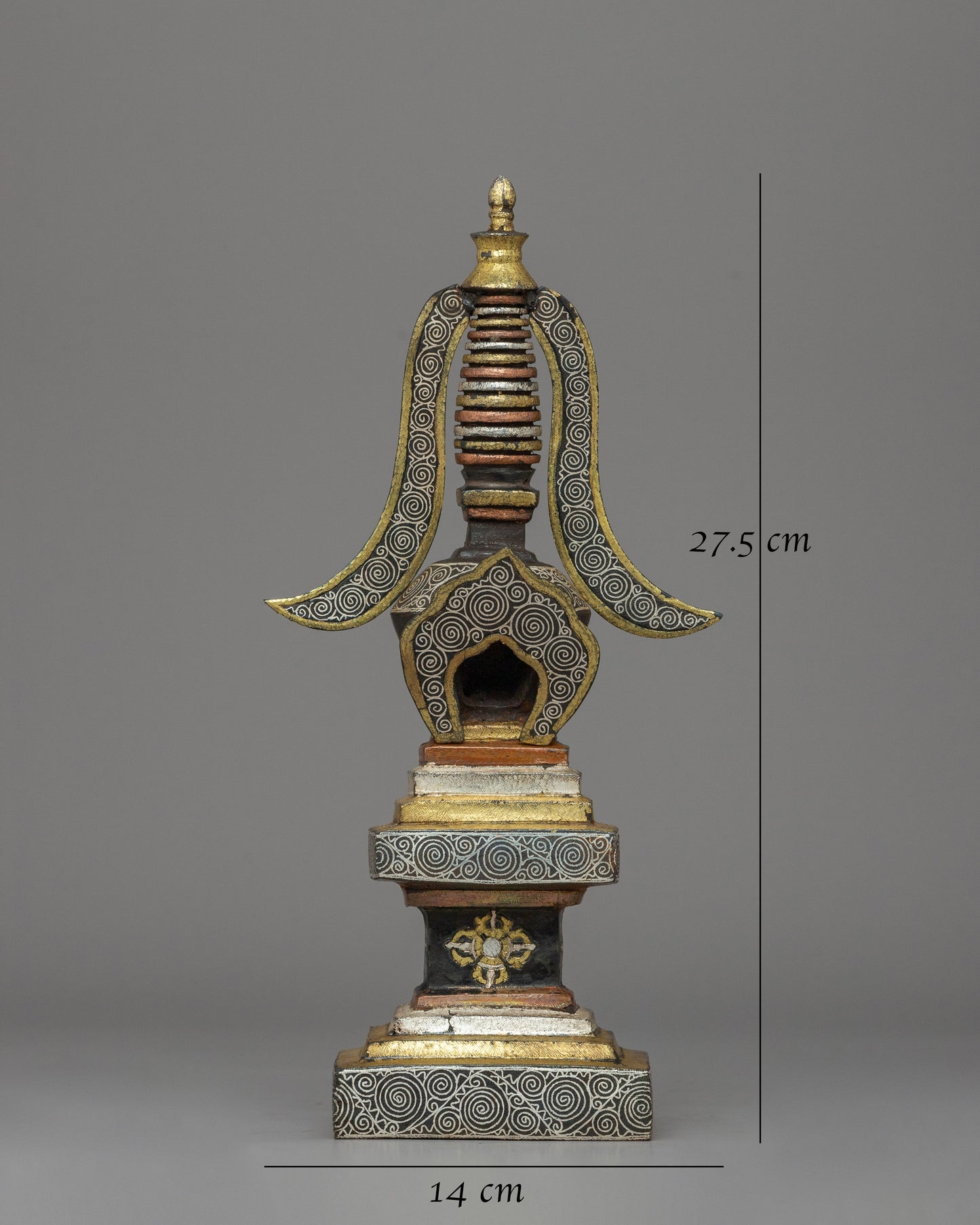 27.5cm Tibetan Dharma Stupa | A Sacred Symbol of Blessings