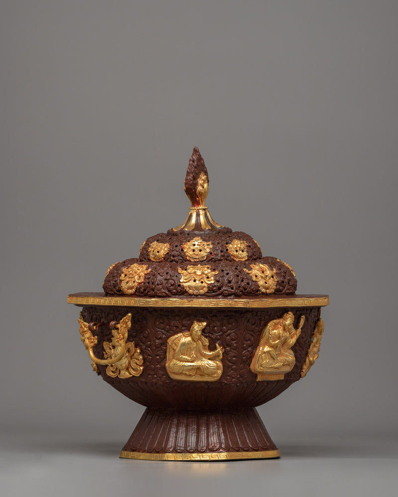 Tibetan Gold-Plated Incense Burner | Sacred Ritual Vessel