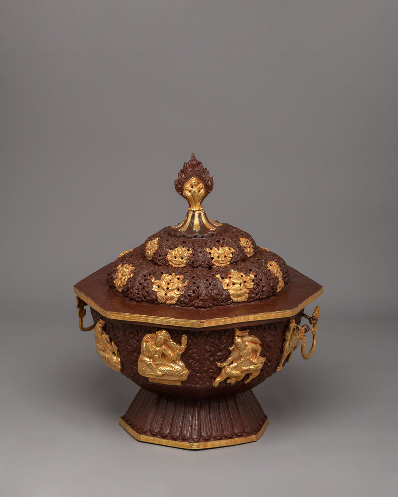 Tibetan Gold-Plated Incense Burner | Sacred Ritual Vessel