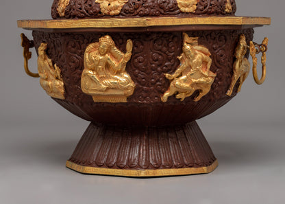 Tibetan Gold-Plated Incense Burner | Sacred Ritual Vessel