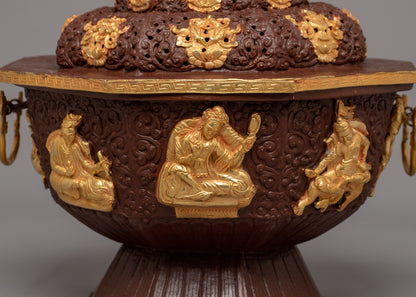 Tibetan Gold-Plated Incense Burner | Sacred Ritual Vessel