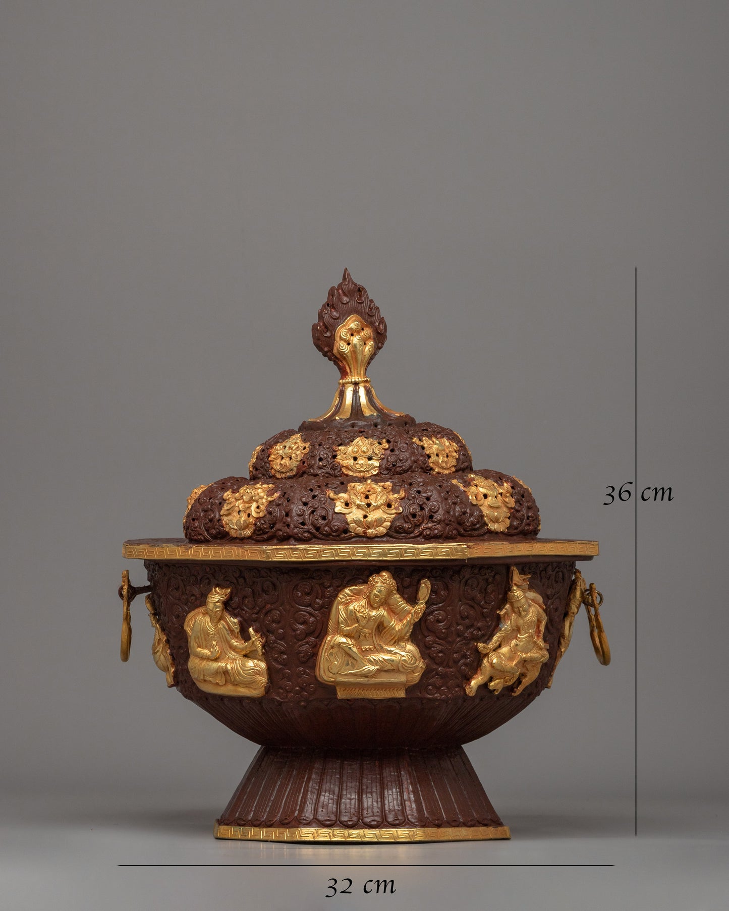 Tibetan Gold-Plated Incense Burner | Sacred Ritual Vessel