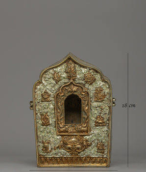 Electro Plated Gold and Silver Ghau Box | A Divine Buddhist Amulet