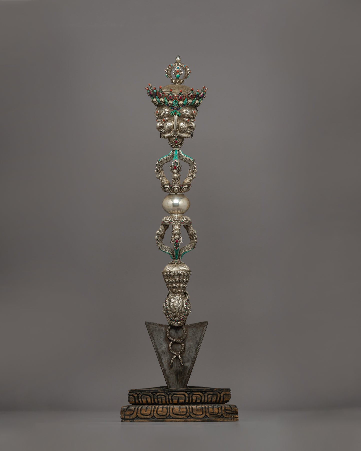 Silver Tibet Phurba | 86cm Silver Ritual Dagger