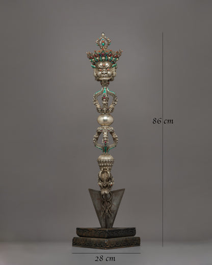 Silver Tibet Phurba | 86cm Silver Ritual Dagger