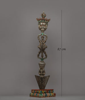 Phurba with Curved Knife | Tibetan Vajrayana Ritual Dagger
