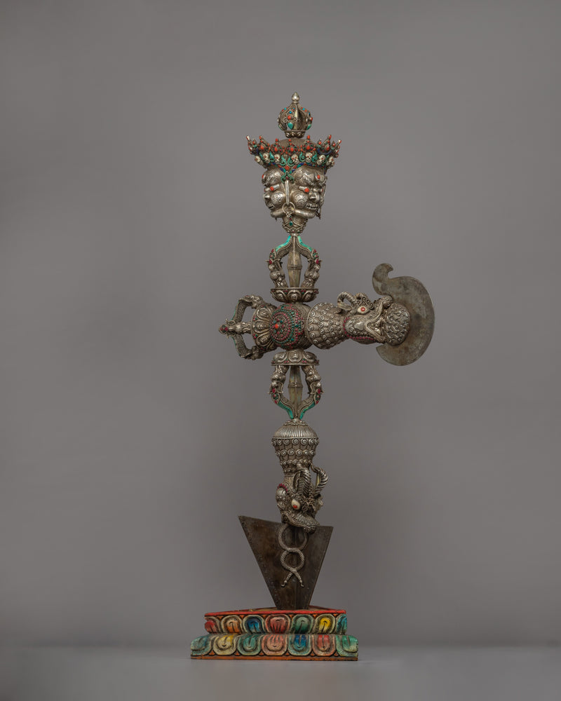 Phurba with Curved Knife | Tibetan Vajrayana Ritual Dagger